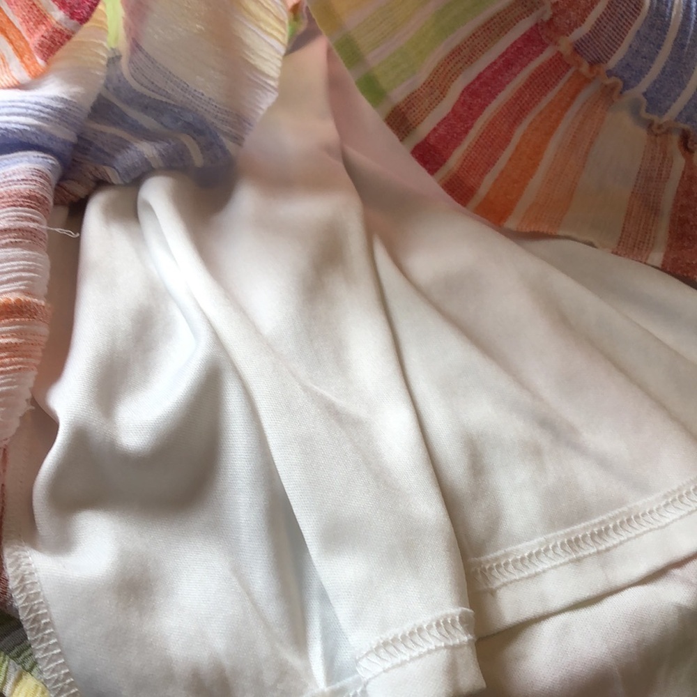 Jardin St. Macris Multi color,striped smocked,tiered mini Dress Size Medium - Picture 11 of 13